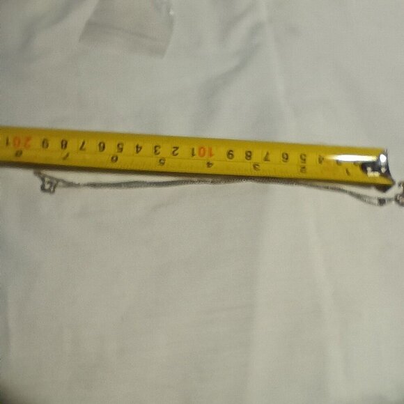 Vintage Silvertone Filigree Necklace Black Marquise Cut Stone Pendant Germany 16 - Picture 8 of 8